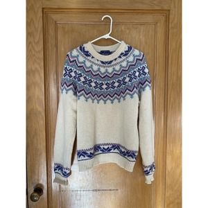 Woolrich Woman Vintage 80s Fair Isle Ski Wool Mohair Sweater Large